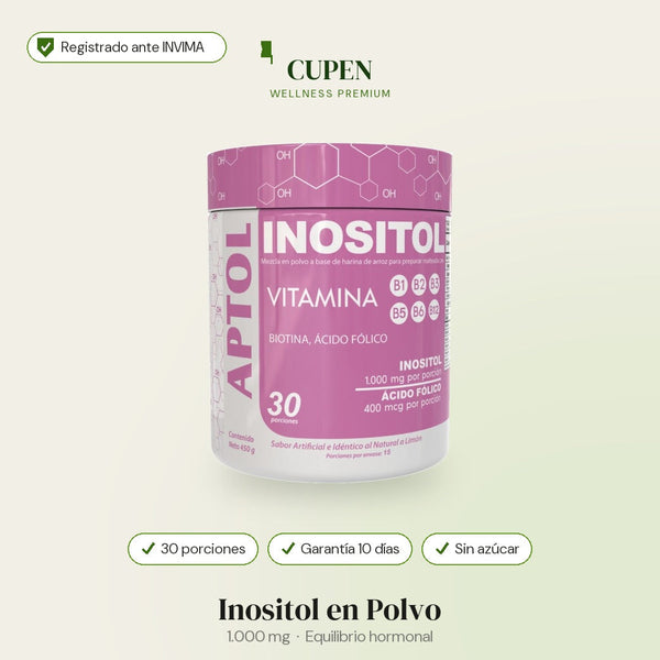 Inositol en Polvo · con Complejo B y Biotina