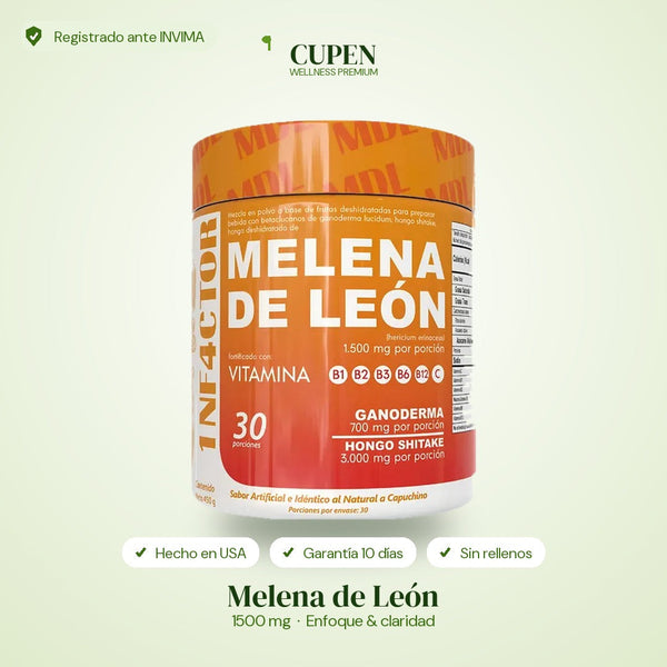 Melena de León 1500 mg · con Ganoderma y Shiitake