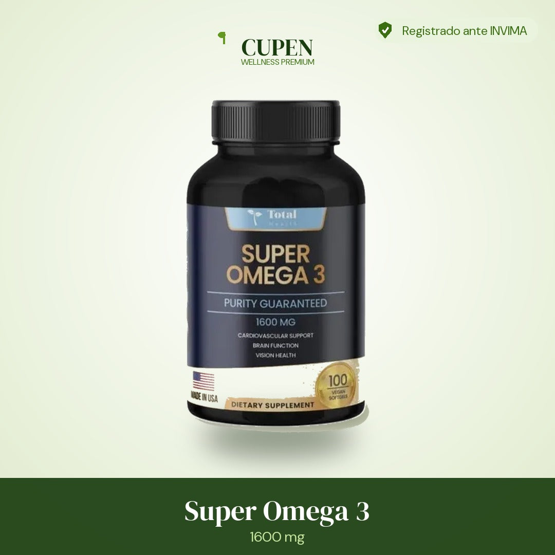 Frasco de Super Omega 3 1600 mg de CUPEN con EPA y DHA