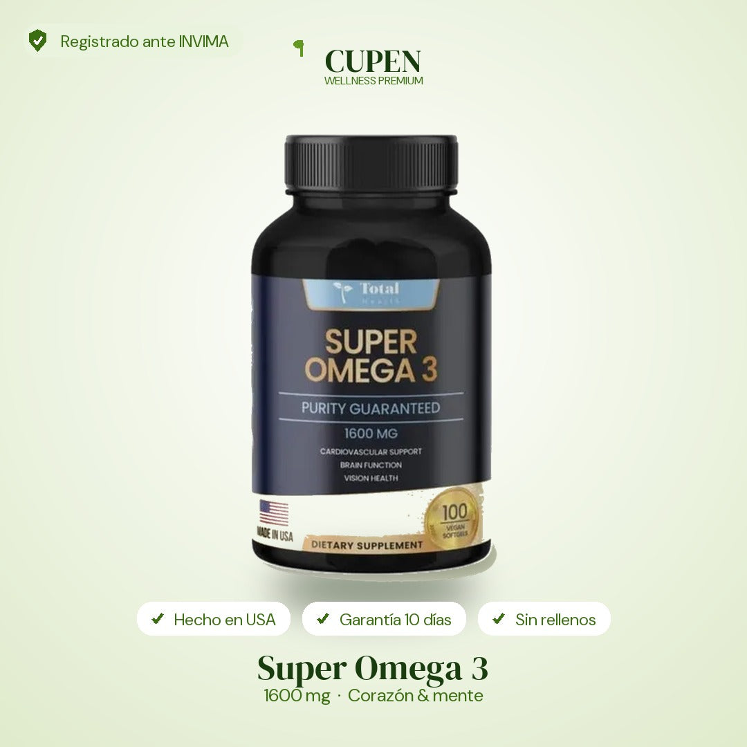 Super Omega 3 1600 mg de CUPEN: beneficios para corazón, cerebro e inflamación